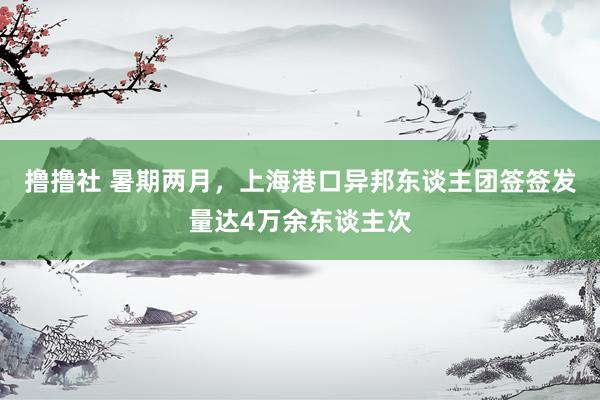 撸撸社 暑期两月，上海港口异邦东谈主团签签发量达4万余东谈主次