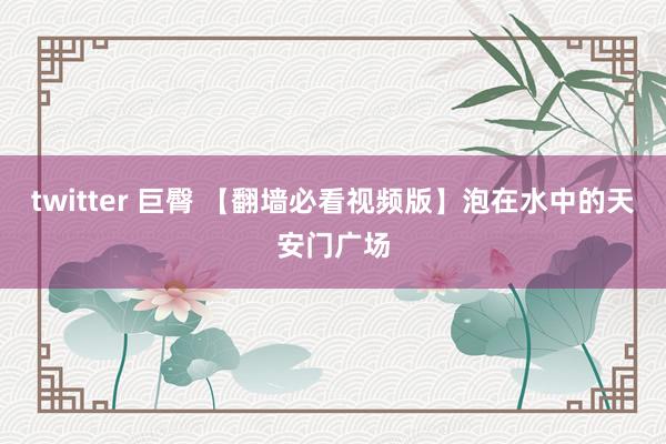 twitter 巨臀 【翻墙必看视频版】泡在水中的天安门广场