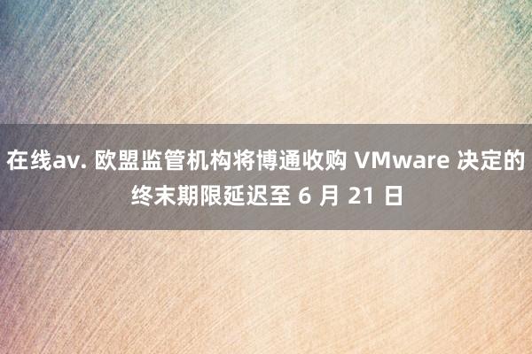 在线av. 欧盟监管机构将博通收购 VMware 决定的终末